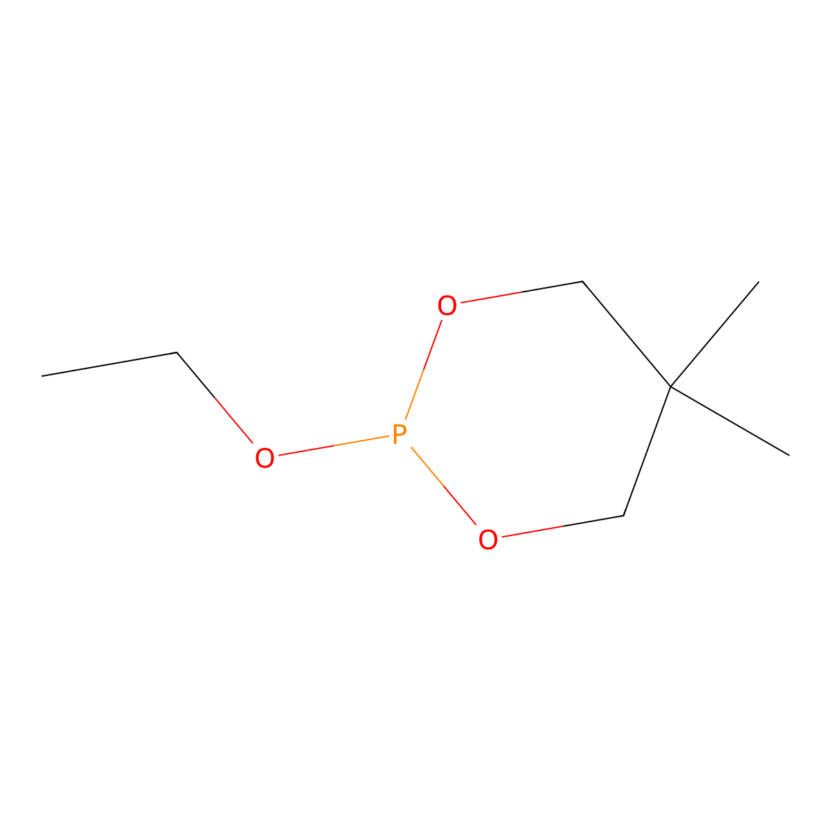 1,3,2-Dioxaphosphorinane, 2-ethoxy-5,5-dimethyl- molecular structure, CAS 1007-57-4