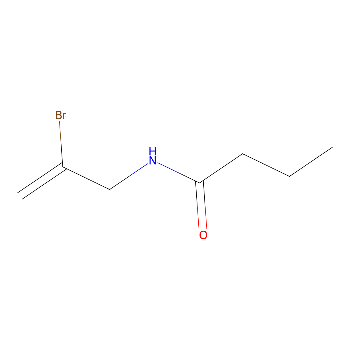 Butyramide, N-(2-bromoallyl)- molecular structure, CAS 100700-19-4