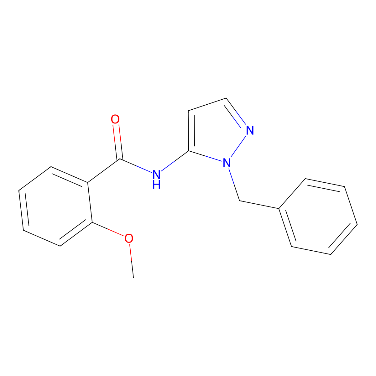 N-(1-benzyl-1H-pyrazol-5-yl)-2-methoxybenzamide molecular structure, CAS 1007008-09-4