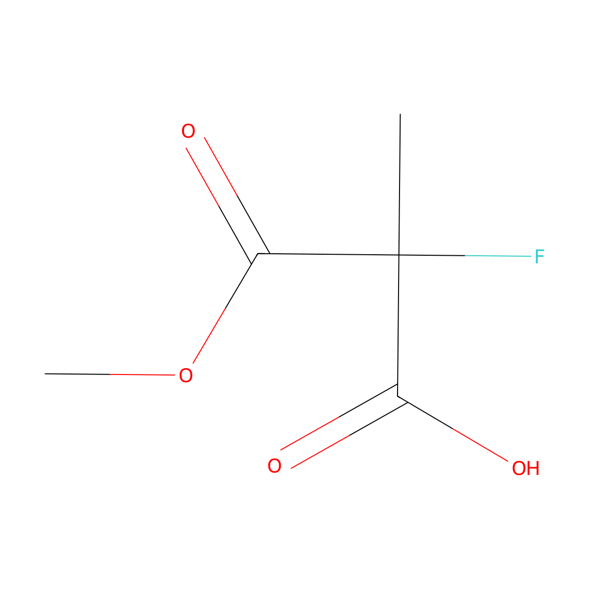 2-Fluoro-3-methoxy-2-methyl-3-oxopropanoic acid molecular structure, CAS 100701-50-6
