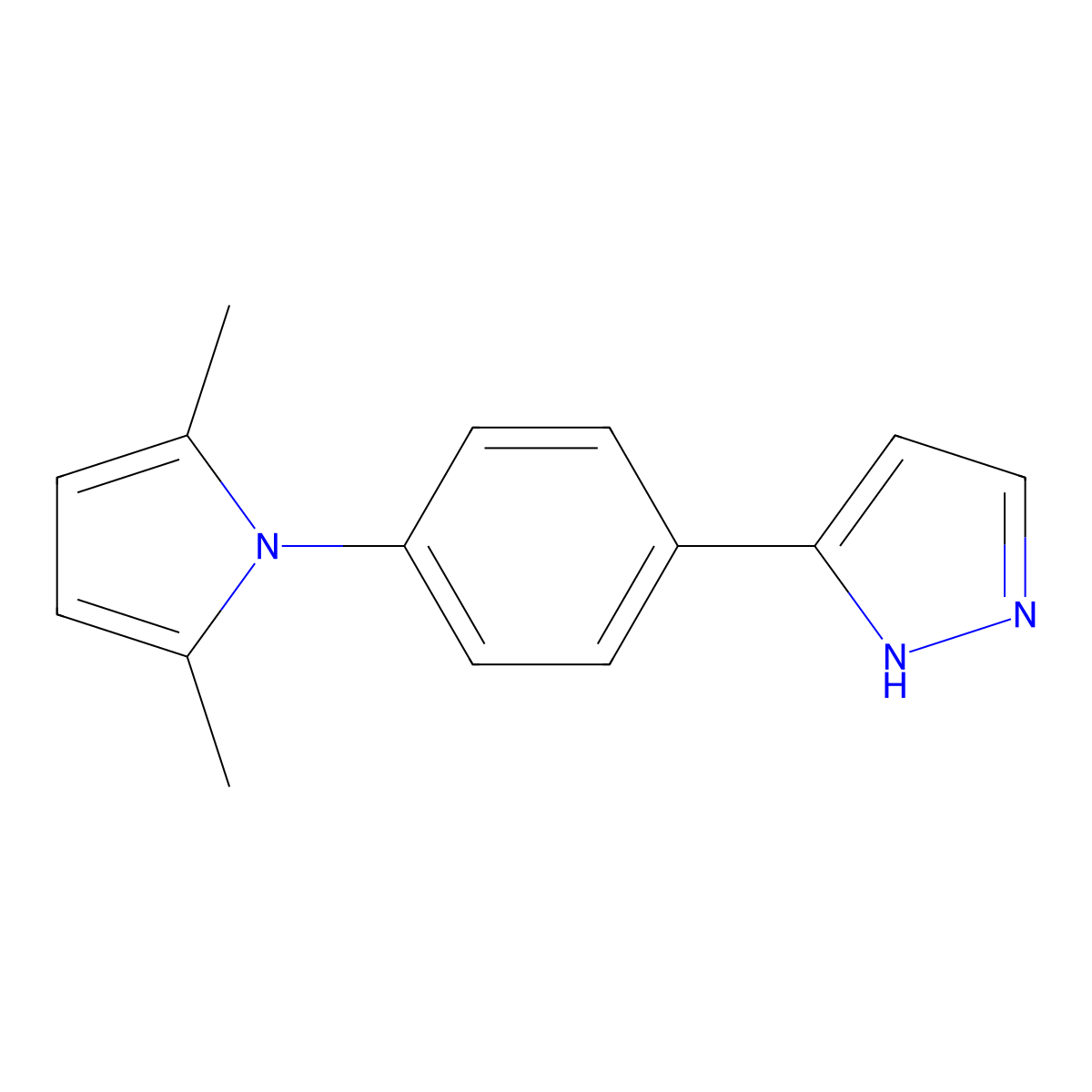 3-[4-(2,5-dimethyl-1H-pyrrol-1-yl)phenyl]-1H-pyrazole molecular structure, CAS 1007014-32-5