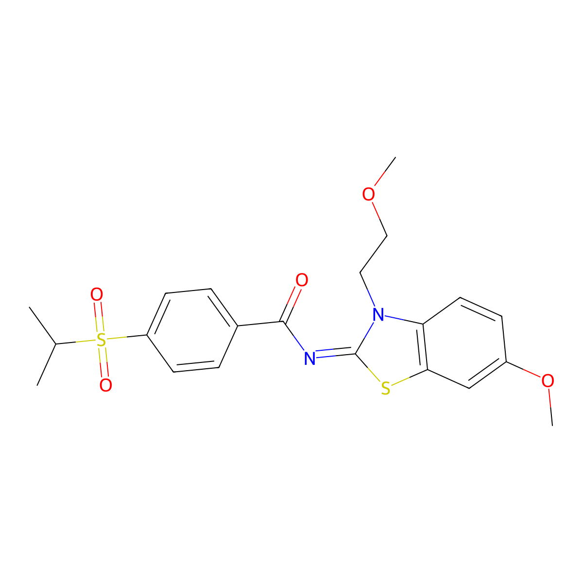(Z)-4-(isopropylsulfonyl)-N-(6-methoxy-3-(2-methoxyethyl)benzo[d]thiazol-2(3H)-ylidene)benzamide molecular structure, CAS 1007014-76-7