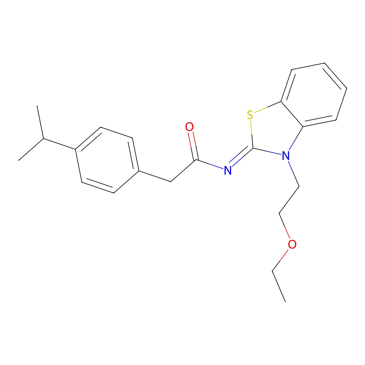 (Z)-N-(3-(2-ethoxyethyl)benzo[d]thiazol-2(3H)-ylidene)-2-(4-isopropylphenyl)acetamide molecular structure, CAS 1007018-20-3
