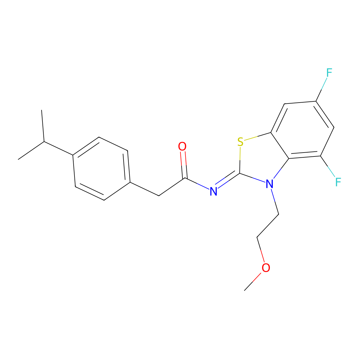 (Z)-N-(4,6-difluoro-3-(2-methoxyethyl)benzo[d]thiazol-2(3H)-ylidene)-2-(4-isopropylphenyl)acetamide molecular structure, CAS 1007018-37-2