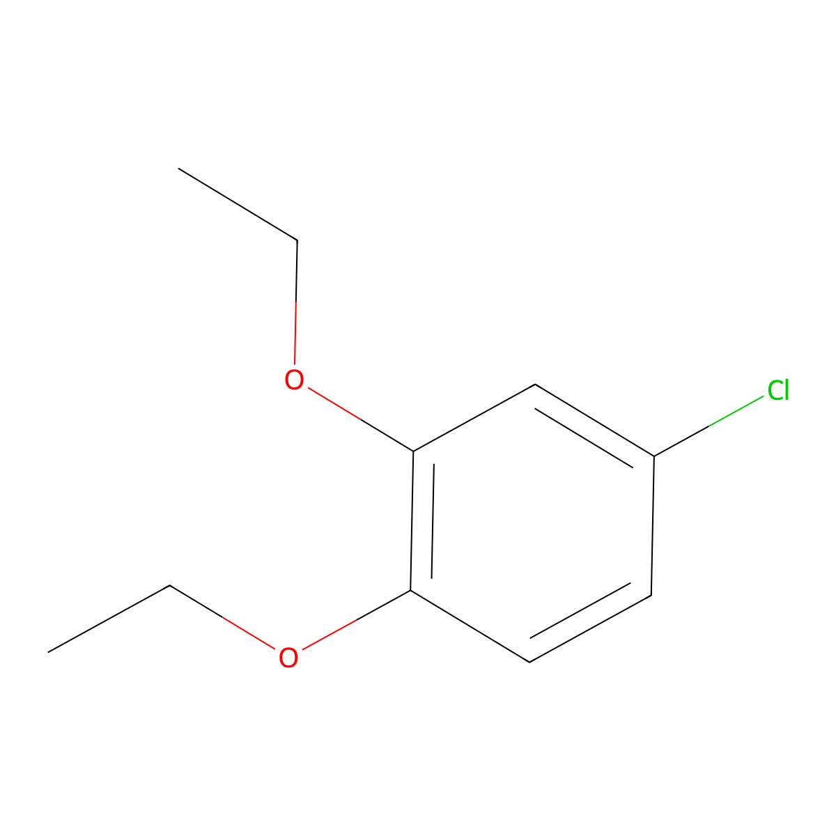 Benzene, 4-chloro-1,2-diethoxy- molecular structure, CAS 100703-98-8