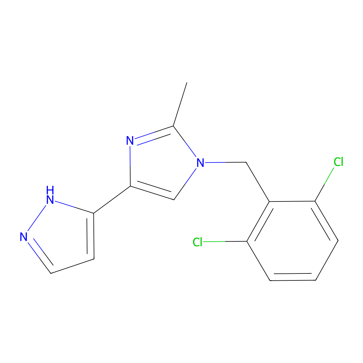 3-[1-(2,6-dichlorobenzyl)-2-methyl-1H-imidazol-4-yl]-1H-pyrazole molecular structure, CAS 1007034-27-6