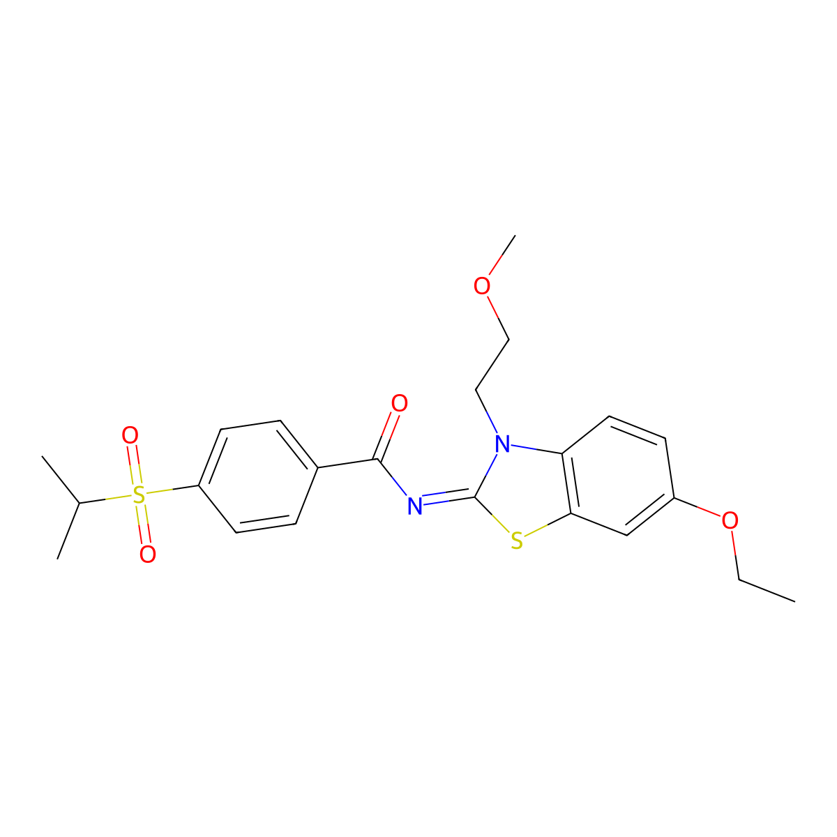 (Z)-N-(6-ethoxy-3-(2-methoxyethyl)benzo[d]thiazol-2(3H)-ylidene)-4-(isopropylsulfonyl)benzamide molecular structure, CAS 1007034-50-5
