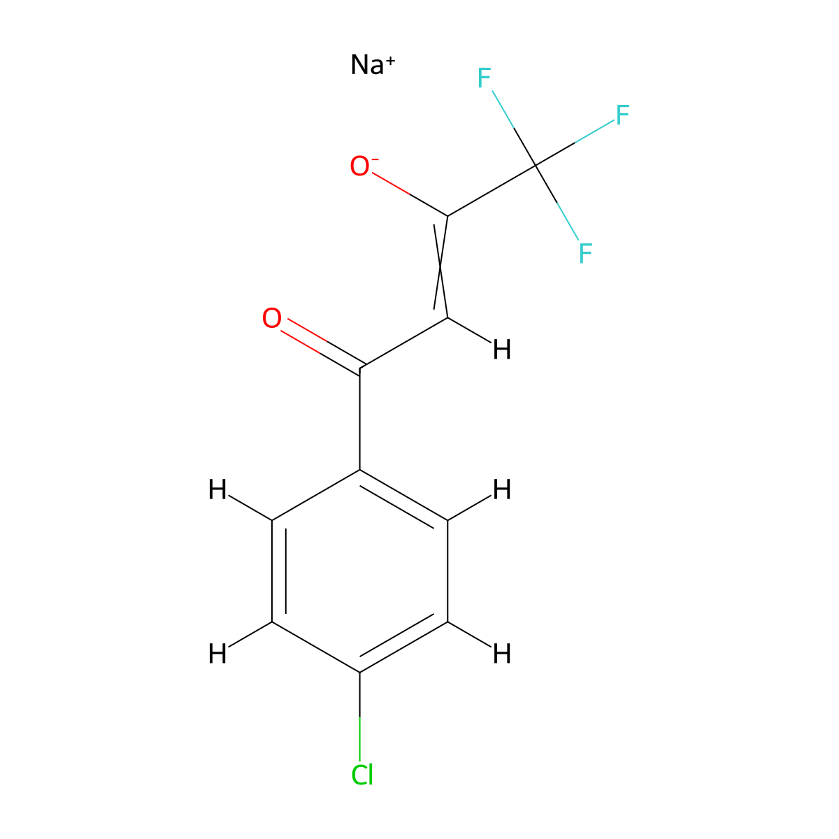 Sodium 4-(4-chlorophenyl)-1,1,1-trifluoro-4-oxobut-2-en-2-olate molecular structure, CAS 1007036-48-7