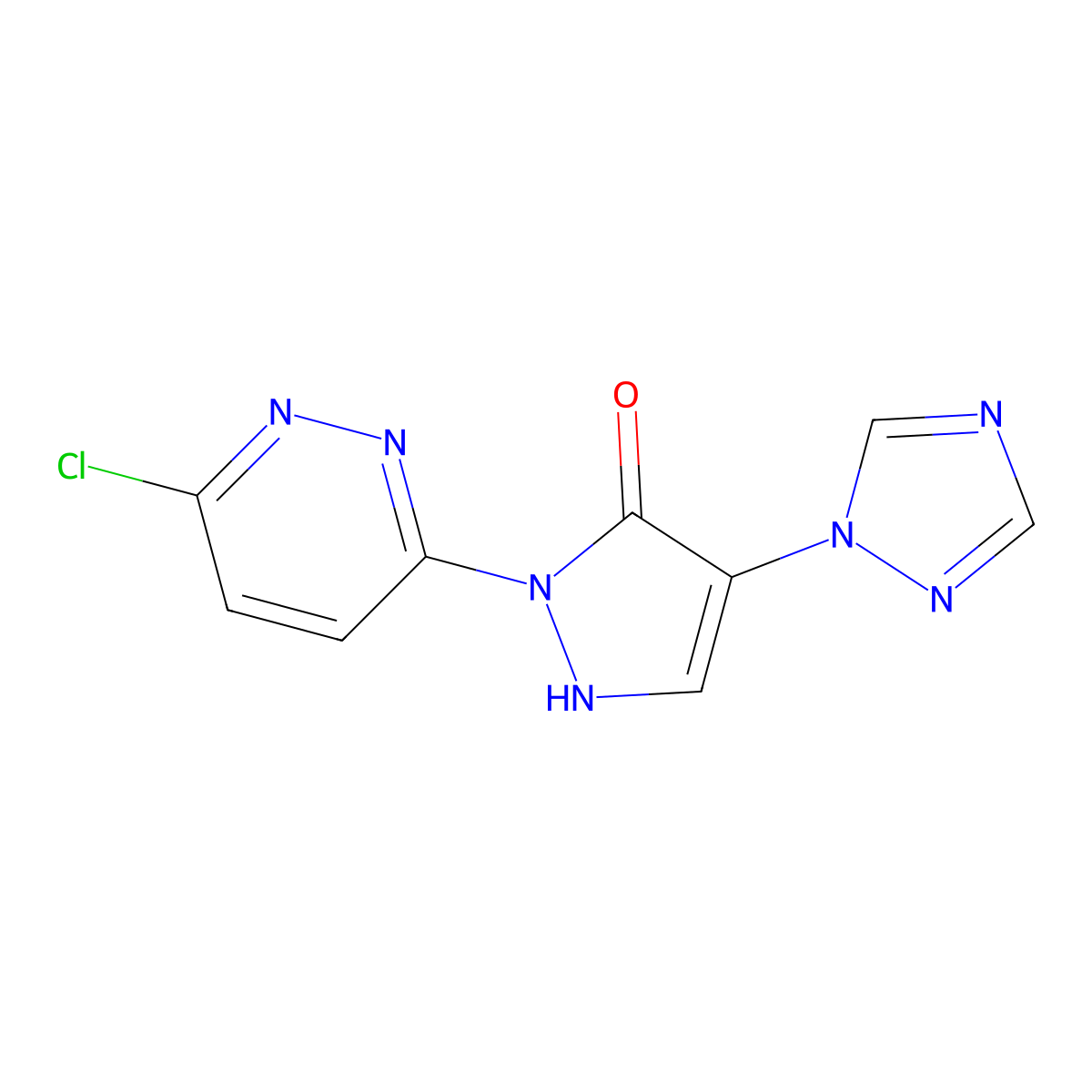 2-(6-chloropyridazin-3-yl)-4-(1,2,4-triazol-1-yl)-1H-pyrazol-3-one molecular structure, CAS 1007038-60-9