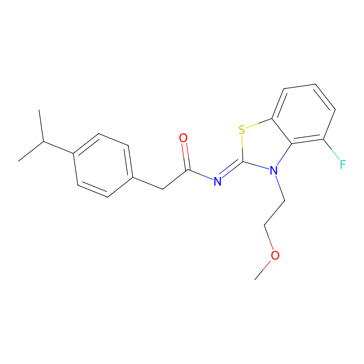 (Z)-N-(4-fluoro-3-(2-methoxyethyl)benzo[d]thiazol-2(3H)-ylidene)-2-(4-isopropylphenyl)acetamide molecular structure, CAS 1007038-99-4