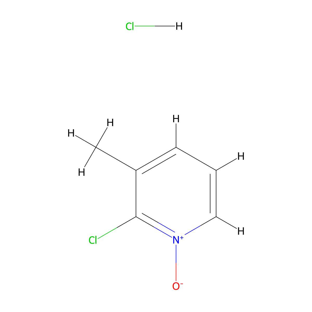 2-Chloro-3-methylpyridin-1-ium-1-olate hydrochloride molecular structure, CAS 100704-06-1