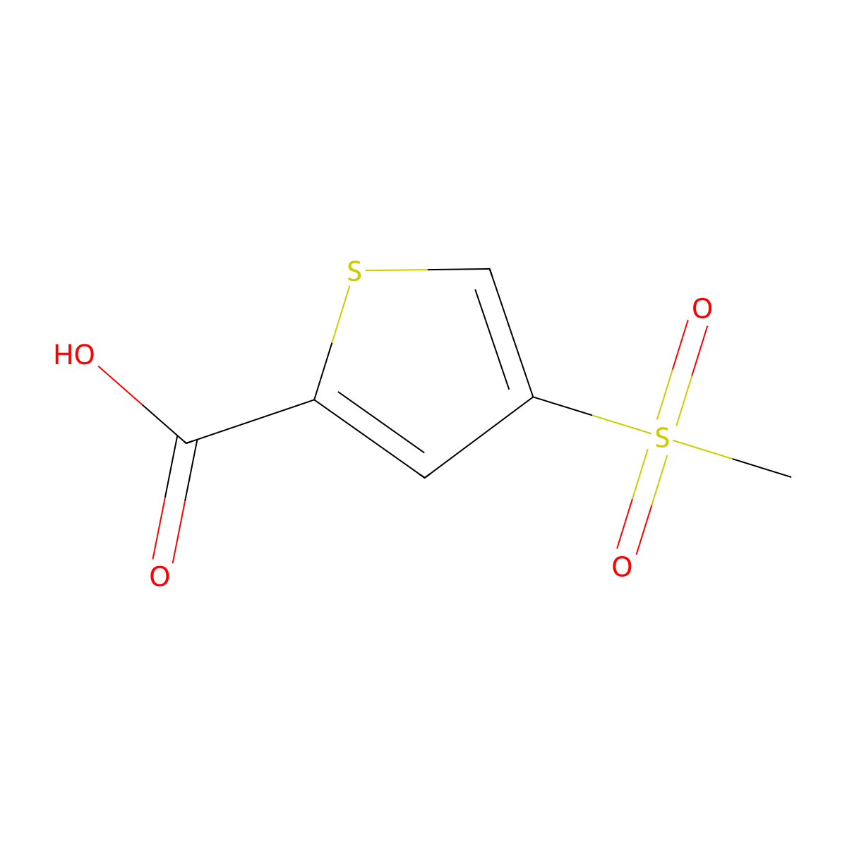 2-Thiophenecarboxylic acid, 4-(methylsulfonyl)- molecular structure, CAS 100704-38-9