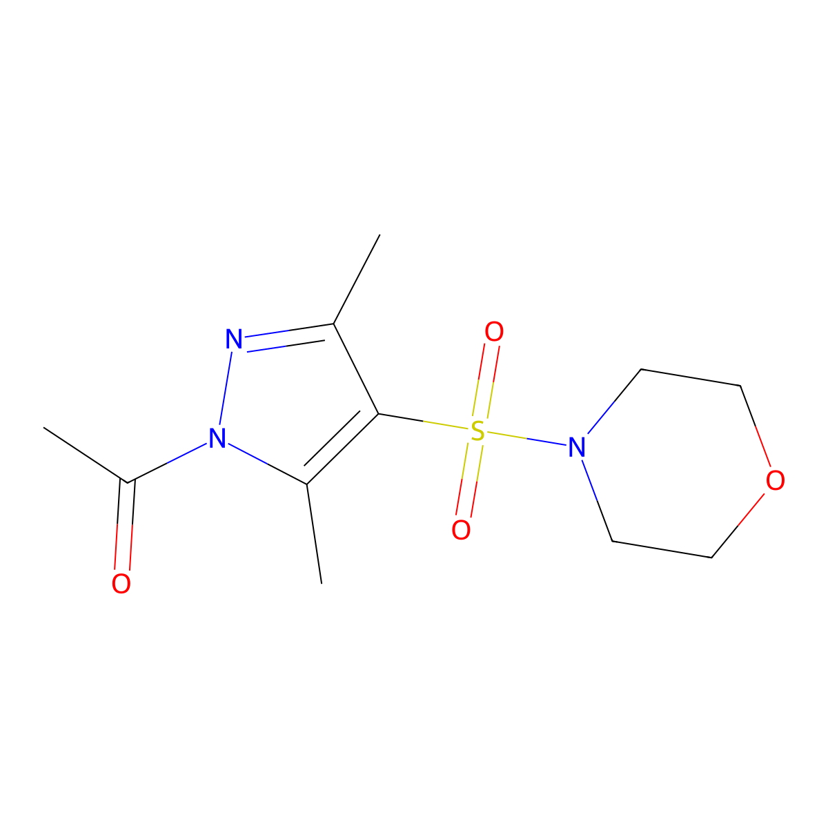 1-Acetyl-3,5-dimethyl-4-(morpholin-4-ylsulfonyl)pyrazole molecular structure, CAS 1007042-95-6