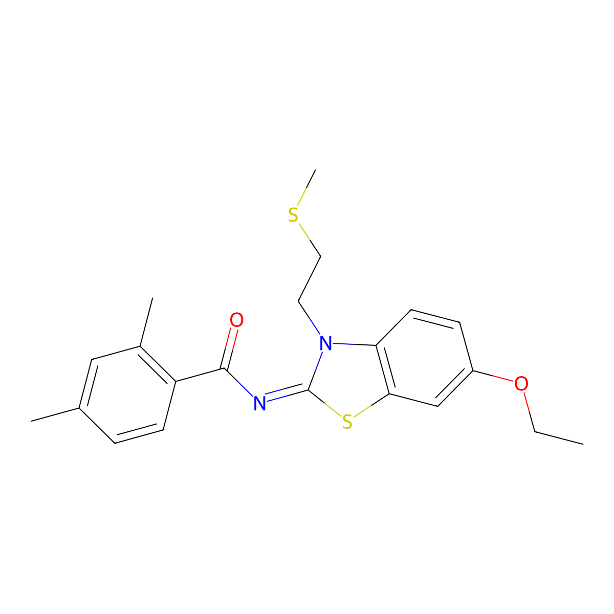 (Z)-N-(6-ethoxy-3-(2-(methylthio)ethyl)benzo[d]thiazol-2(3H)-ylidene)-2,4-dimethylbenzamide molecular structure, CAS 1007056-11-2