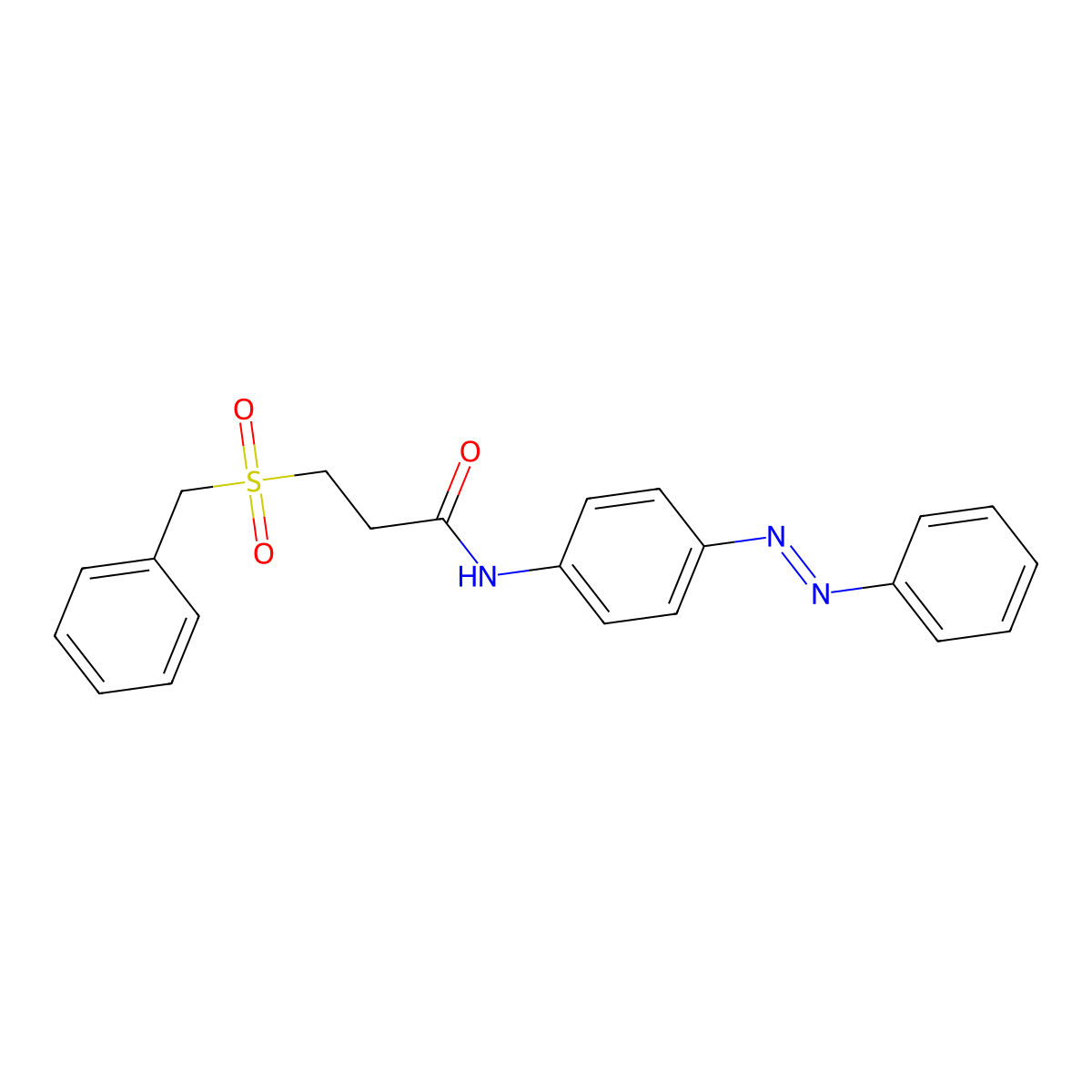 (E)-3-(benzylsulfonyl)-N-(4-(phenyldiazenyl)phenyl)propanamide molecular structure, CAS 1007065-11-3