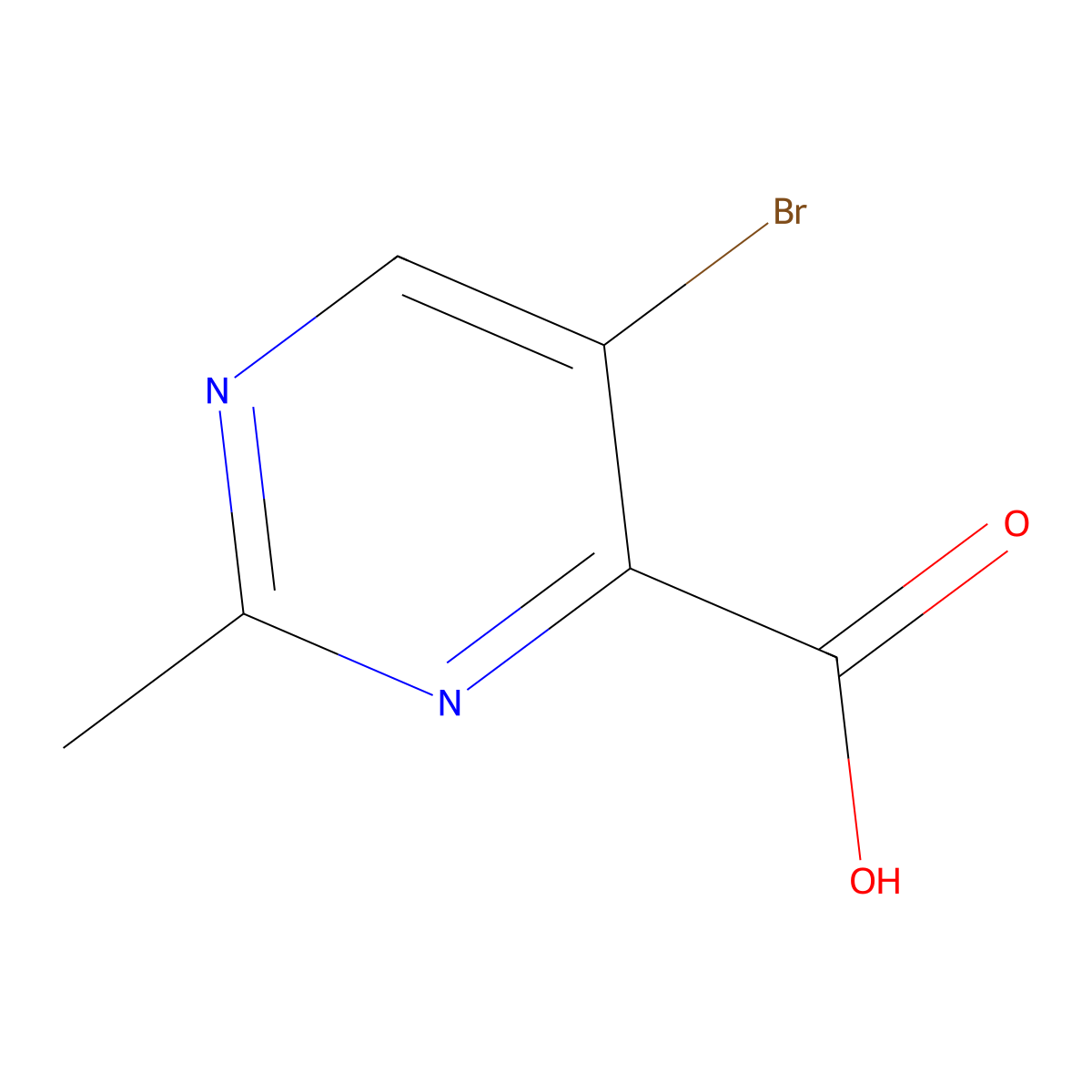 5-Bromo-2-methylpyrimidine-4-carboxylic acid molecular structure, CAS 100707-39-9