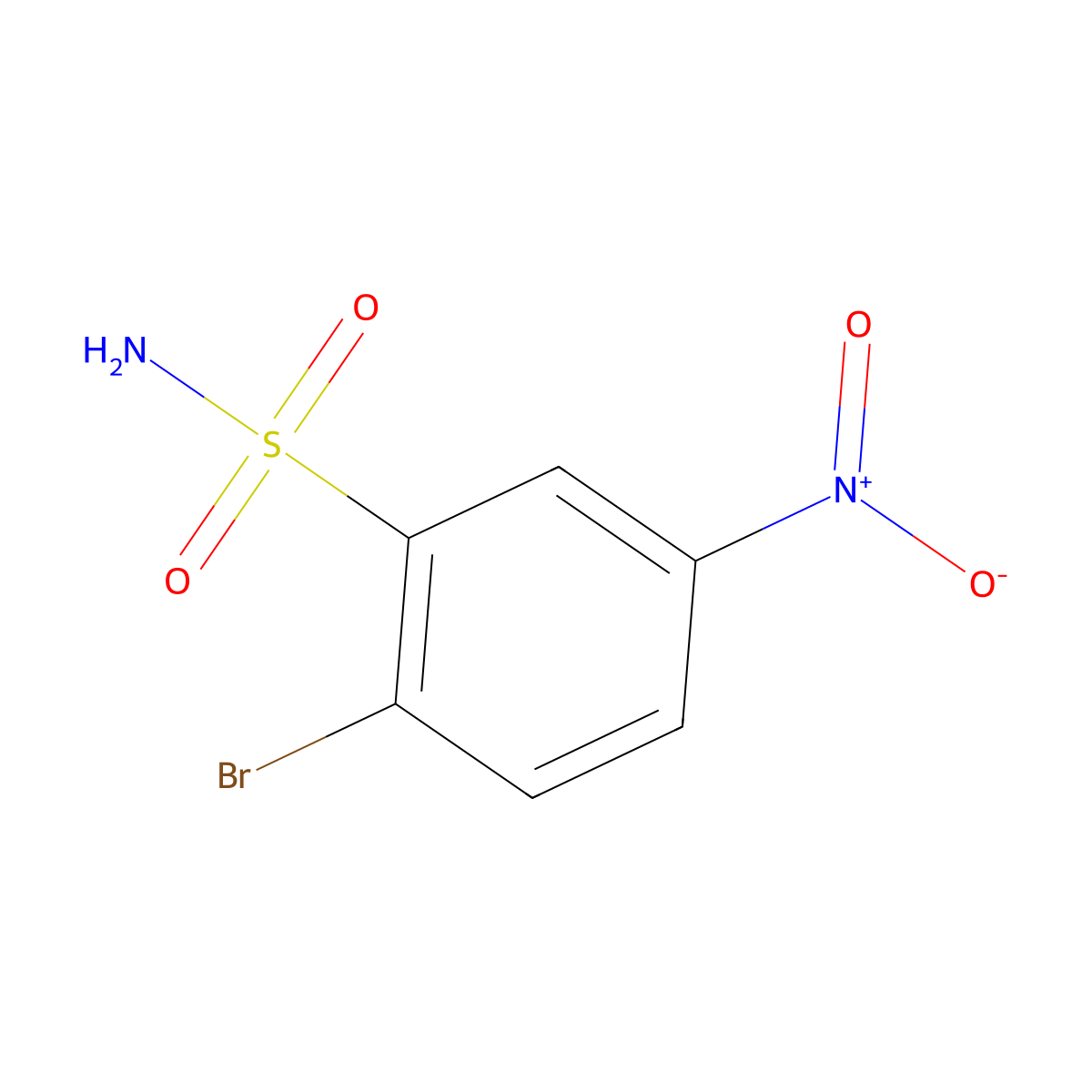 2-Bromo-5-nitrobenzenesulfonamide molecular structure, CAS 100707-40-2