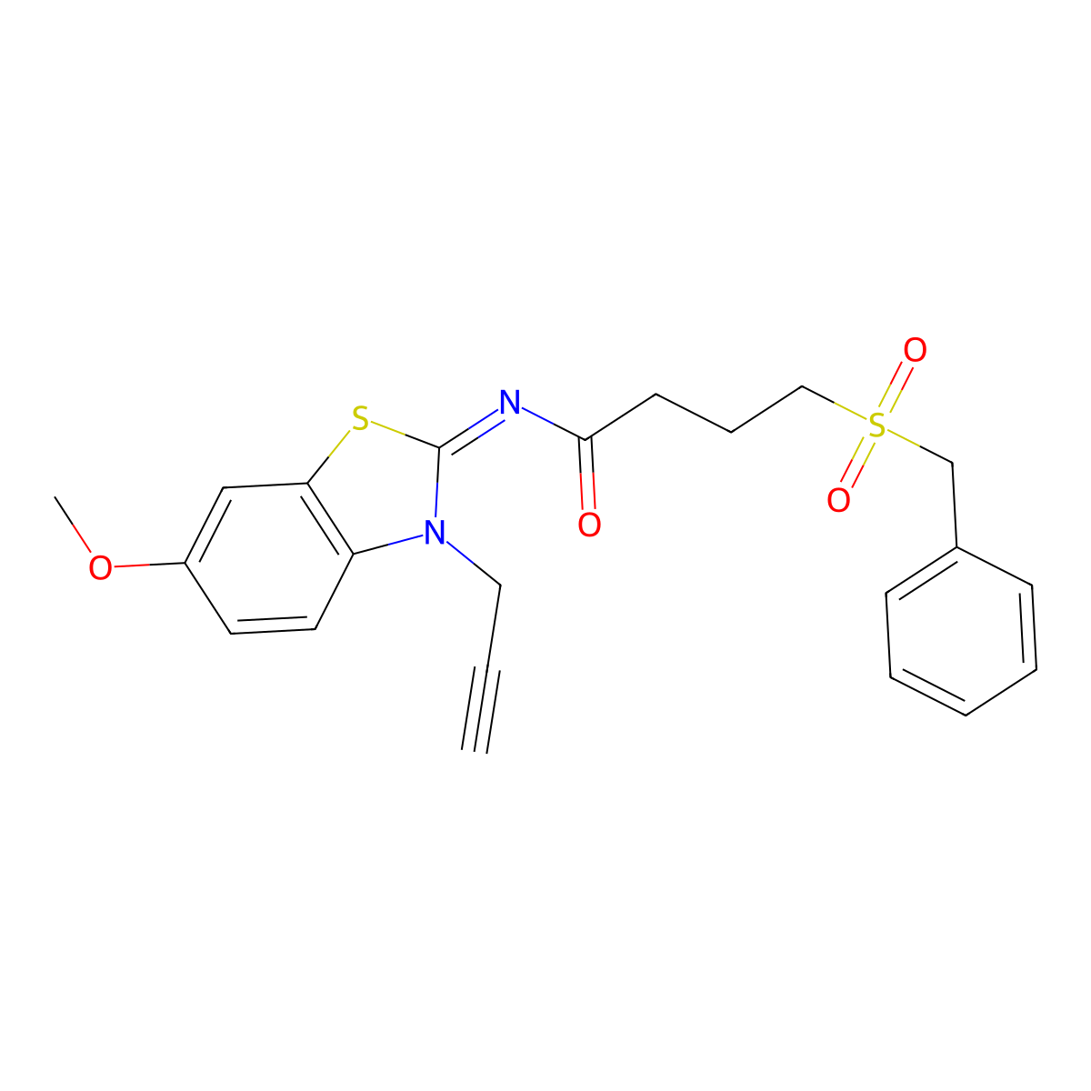 (E)-4-(benzylsulfonyl)-N-(6-methoxy-3-(prop-2-yn-1-yl)benzo[d]thiazol-2(3H)-ylidene)butanamide molecular structure, CAS 1007071-50-2
