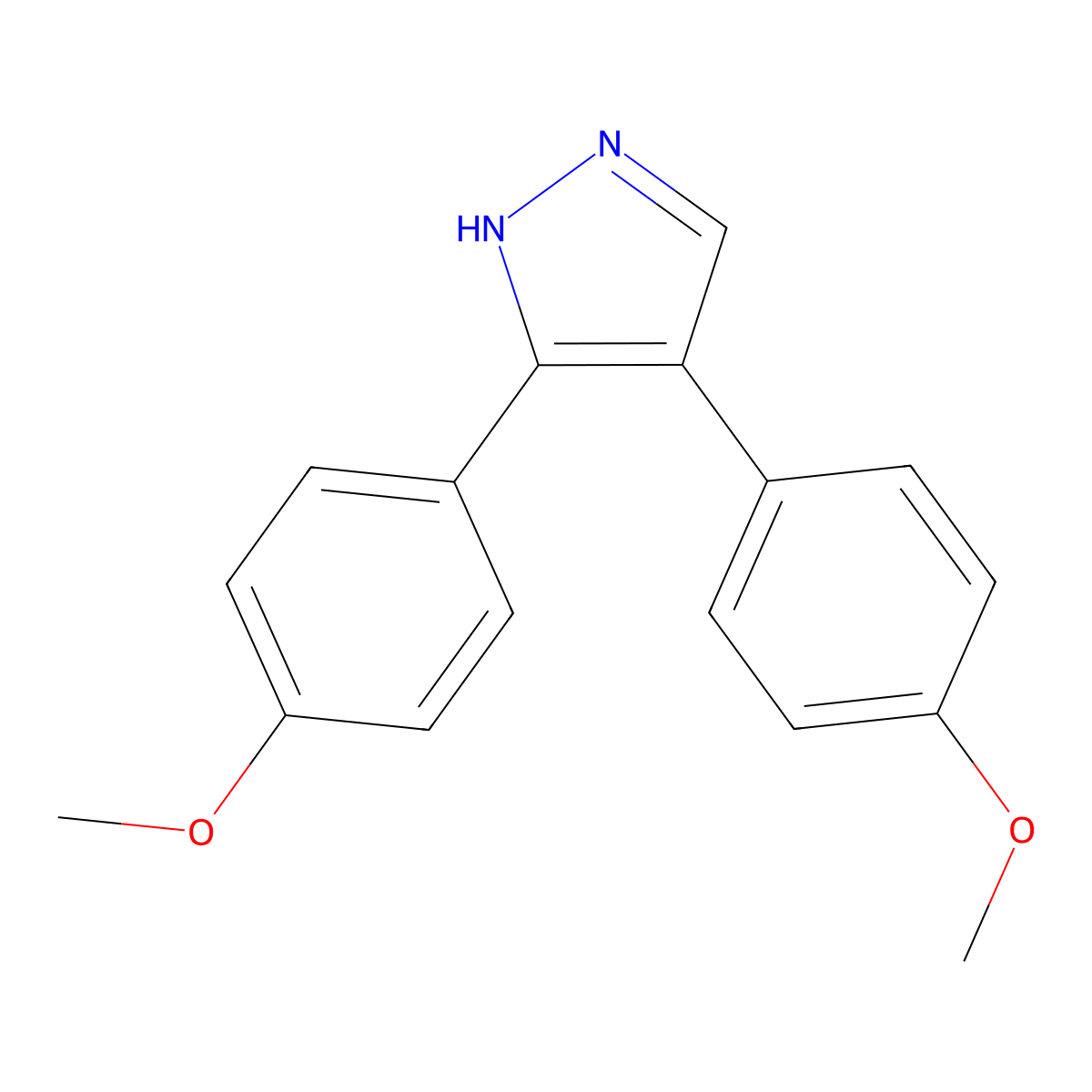 3,4-bis(4-methoxyphenyl)-1H-pyrazole molecular structure, CAS 1007072-64-1