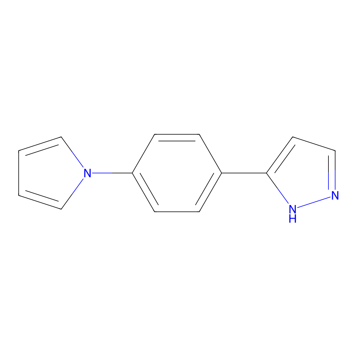 3-[4-(1H-pyrrol-1-yl)phenyl]-1H-pyrazole molecular structure, CAS 1007072-92-5