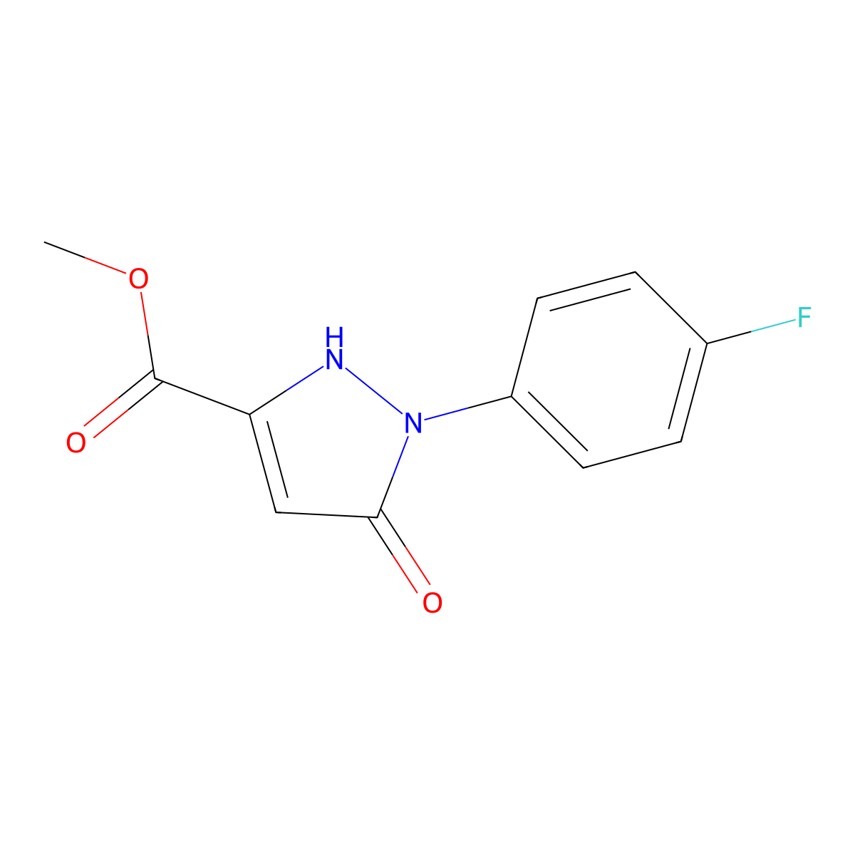 methyl 1-(4-fluorophenyl)-5-hydroxy-1H-pyrazole-3-carboxylate molecular structure, CAS 1007073-76-8