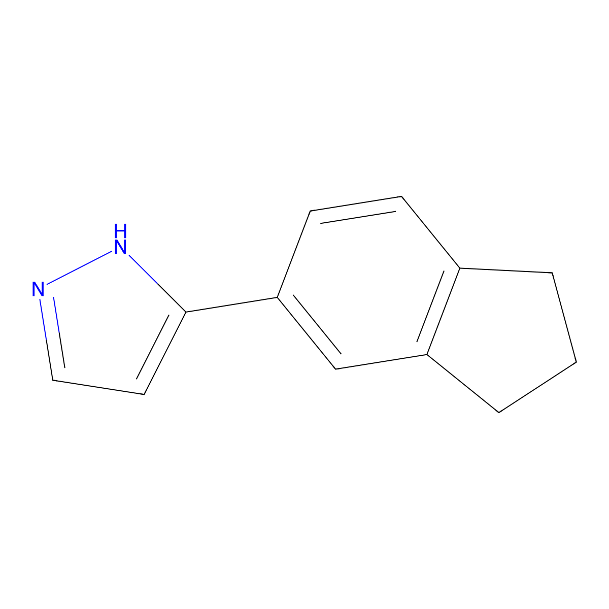 3-(2,3-dihydro-1H-inden-5-yl)-1H-pyrazole molecular structure, CAS 1007074-30-7