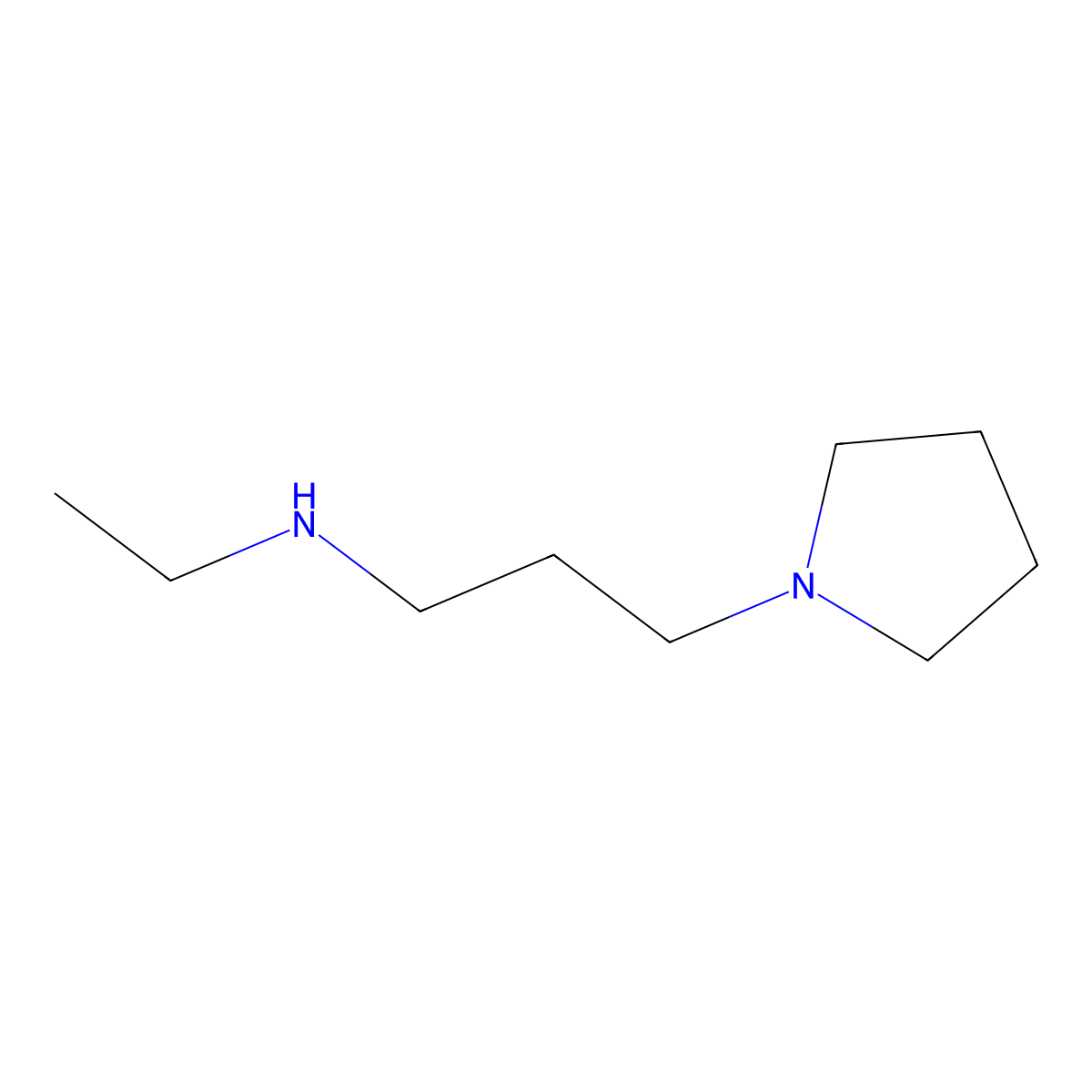 Ethyl[3-(pyrrolidin-1-yl)propyl]amine molecular structure, CAS 100708-28-9