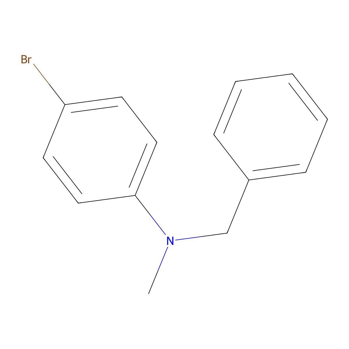 N-benzyl-N-(4-bromophenyl)-N-methylamine molecular structure, CAS 100709-10-2