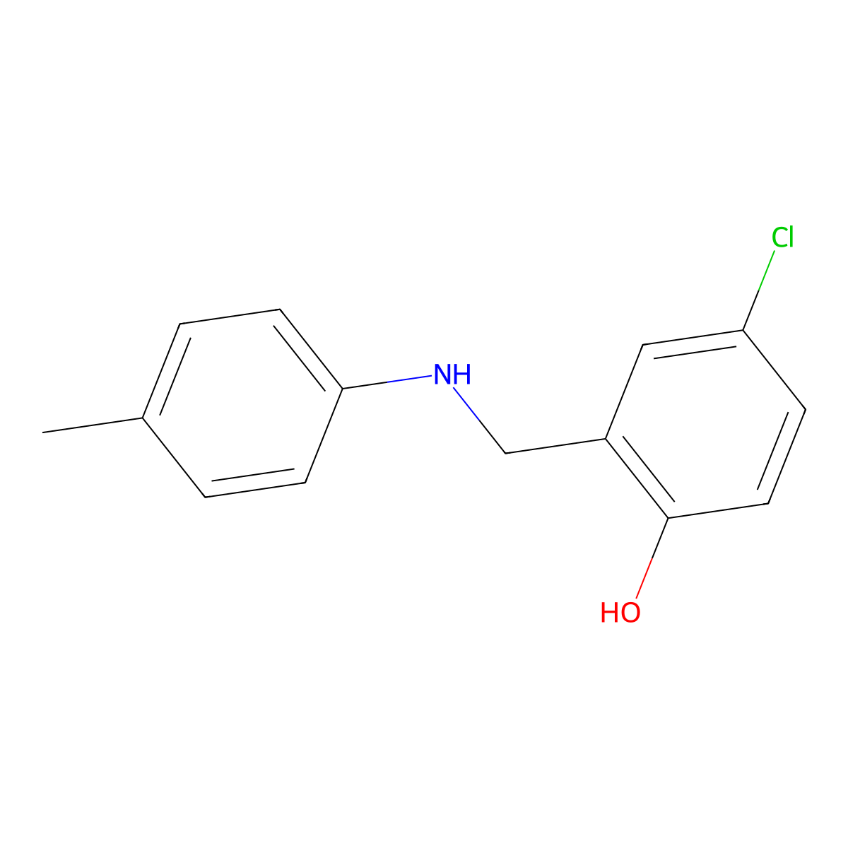 4-Chloro-2-{[(4-methylphenyl)amino]methyl}phenol molecular structure, CAS 100709-40-8