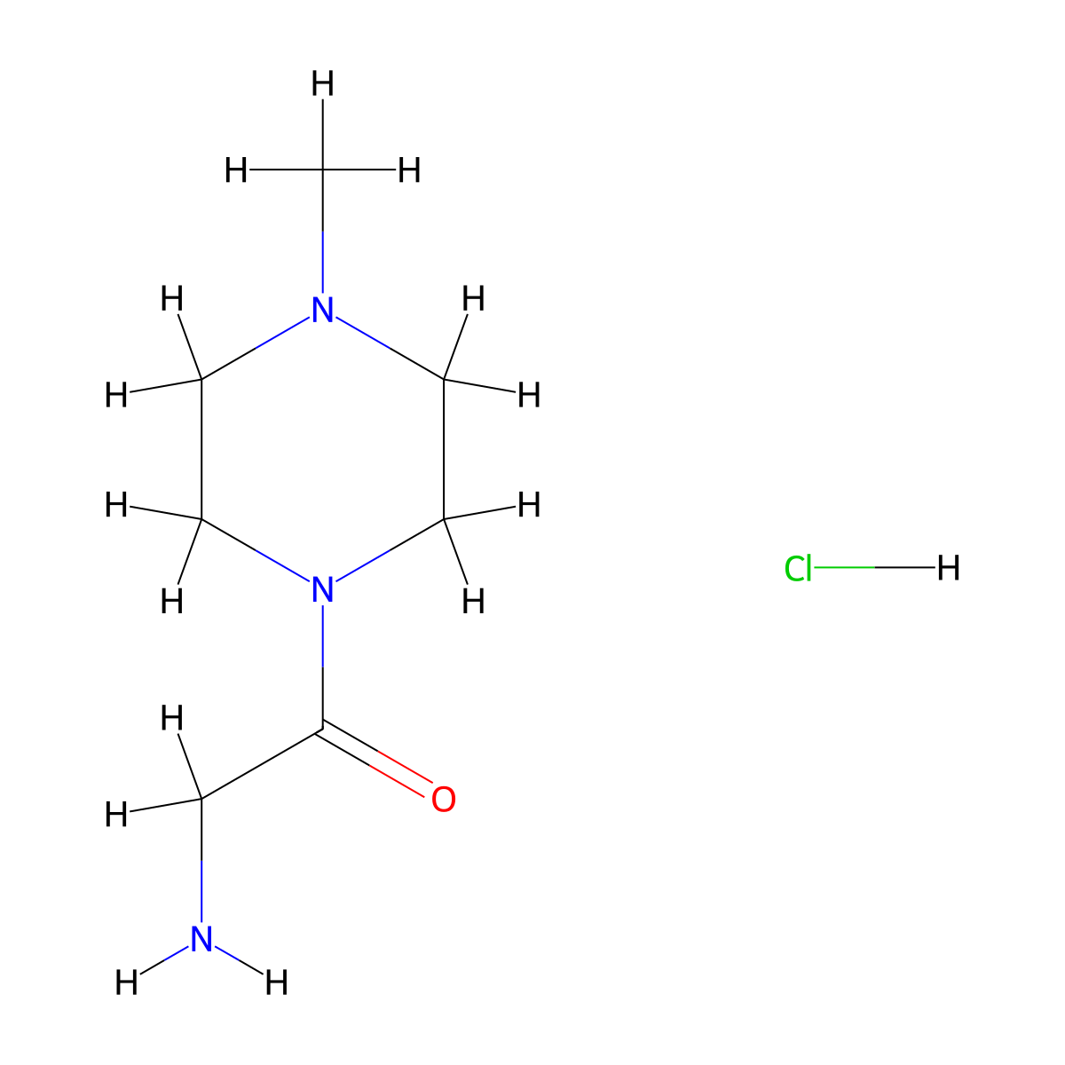 2-Amino-1-(4-methyl-1-piperazinyl)-1-ethanone hydrochloride molecular structure, CAS 1007098-95-4