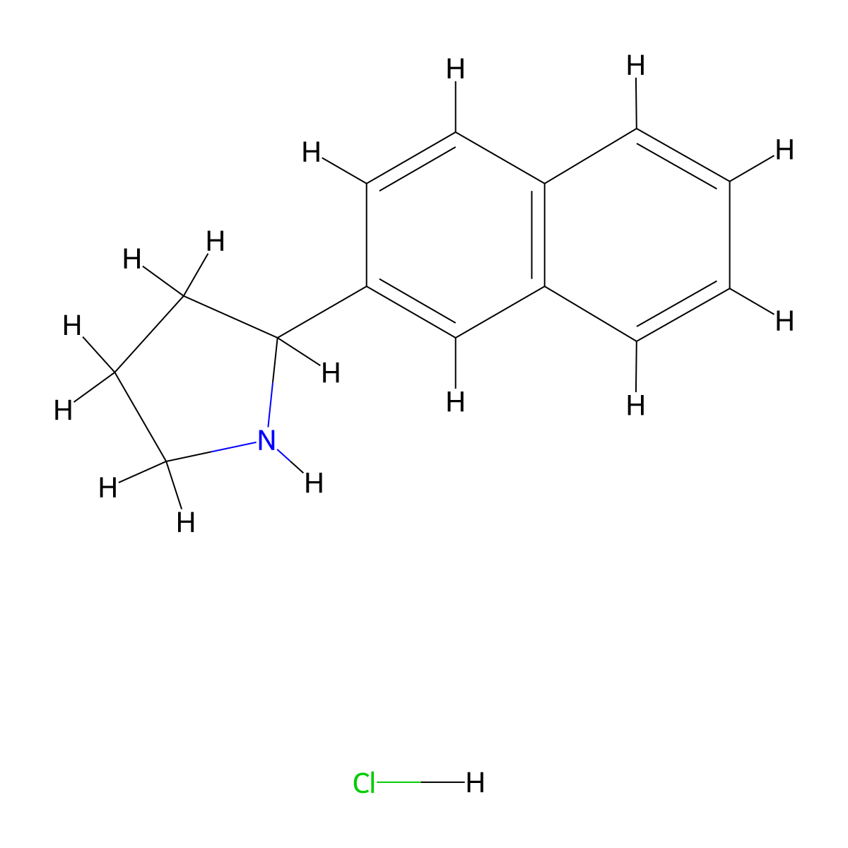 2-(Naphthalen-2-yl)pyrrolidine hydrochloride molecular structure, CAS 100710-36-9