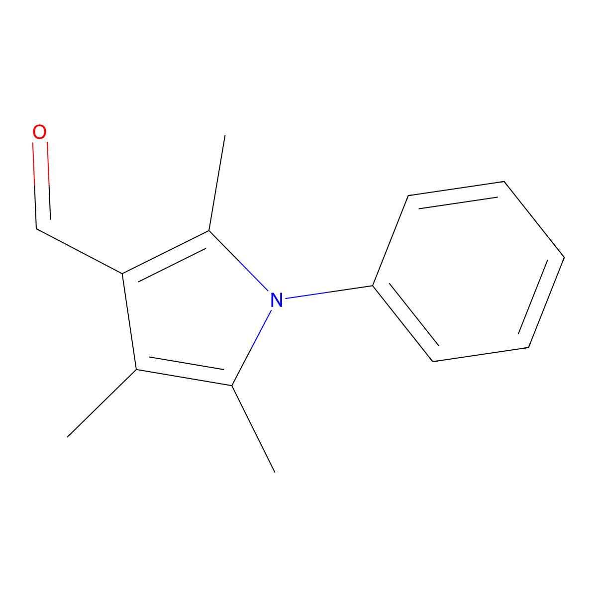2,4,5-trimethyl-1-phenyl-1H-pyrrole-3-carbaldehyde molecular structure, CAS 100710-49-4