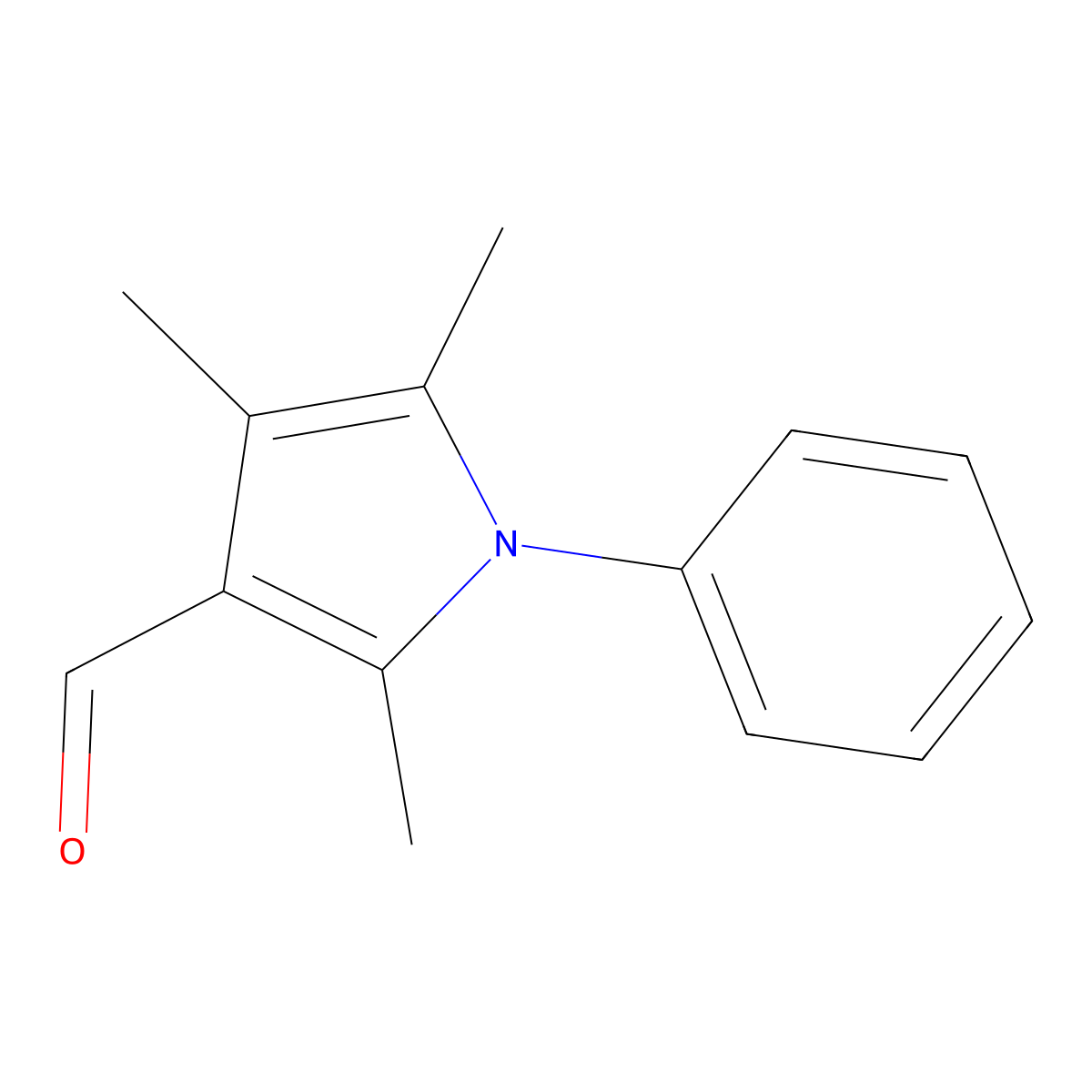 2,4,5-trimethyl-1-phenyl-1H-pyrrole-3-carbaldehyde molecular structure, CAS 100710-49-4