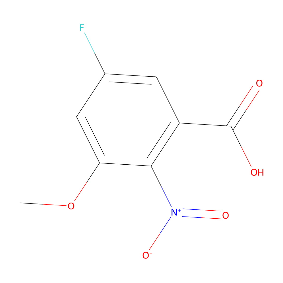 5-Fluoro-3-methoxy-2-nitrobenzoic acid molecular structure, CAS 1007113-04-3