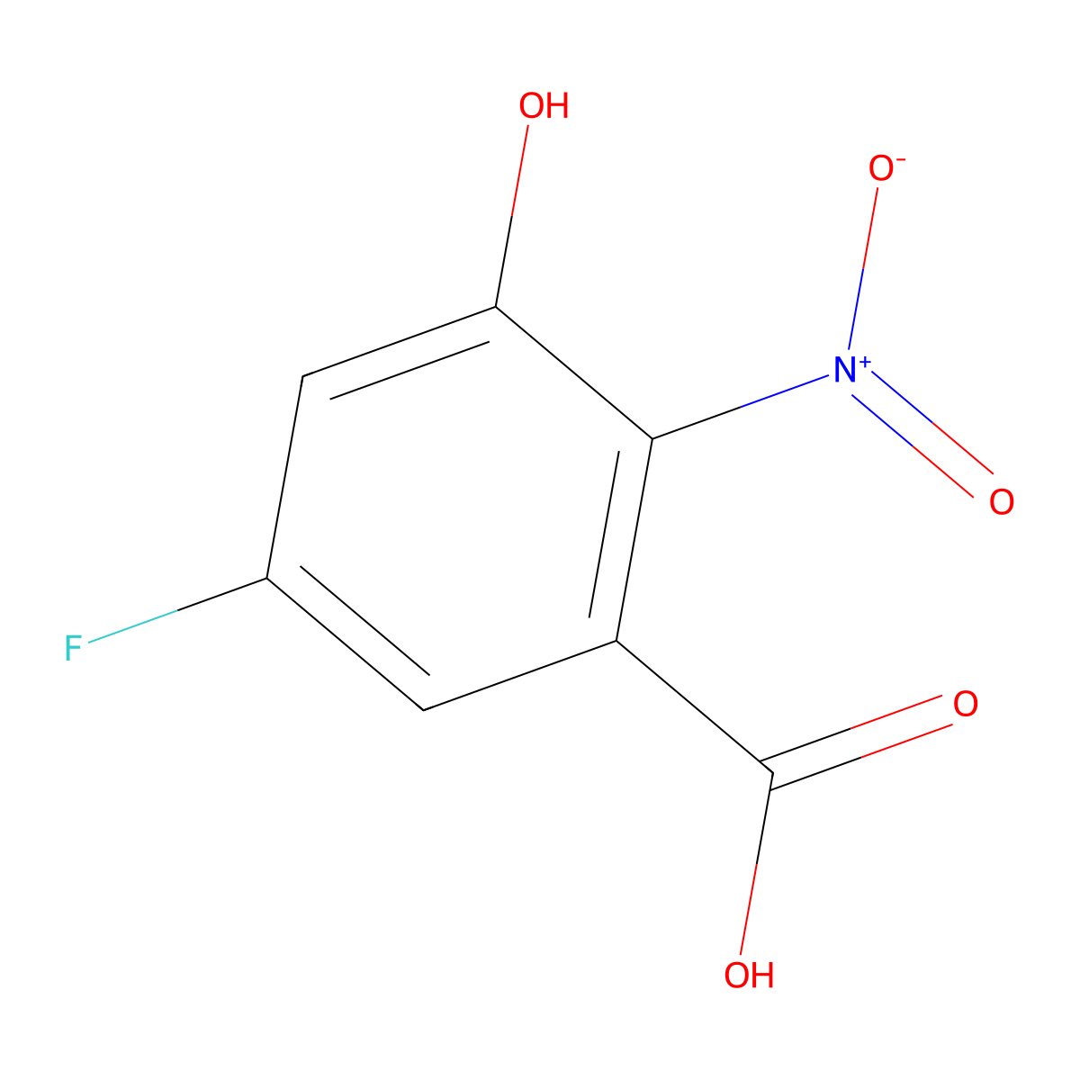5-Fluoro-3-hydroxy-2-nitrobenzoic acid molecular structure, CAS 1007113-05-4