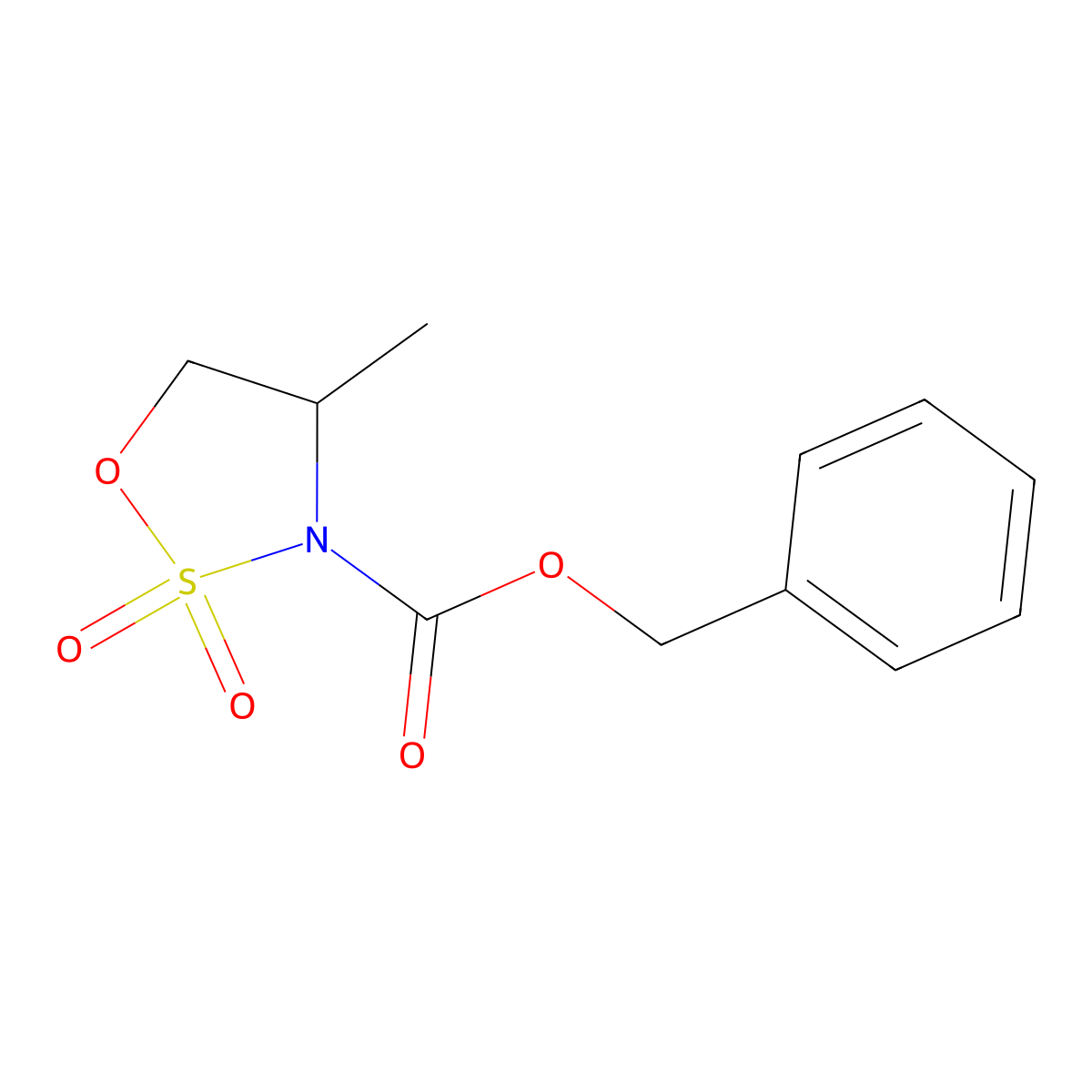 benzyl (4S)-4-methyl-2,2-dioxo-oxathiazolidine-3-carboxylate molecular structure, CAS 1007121-72-3