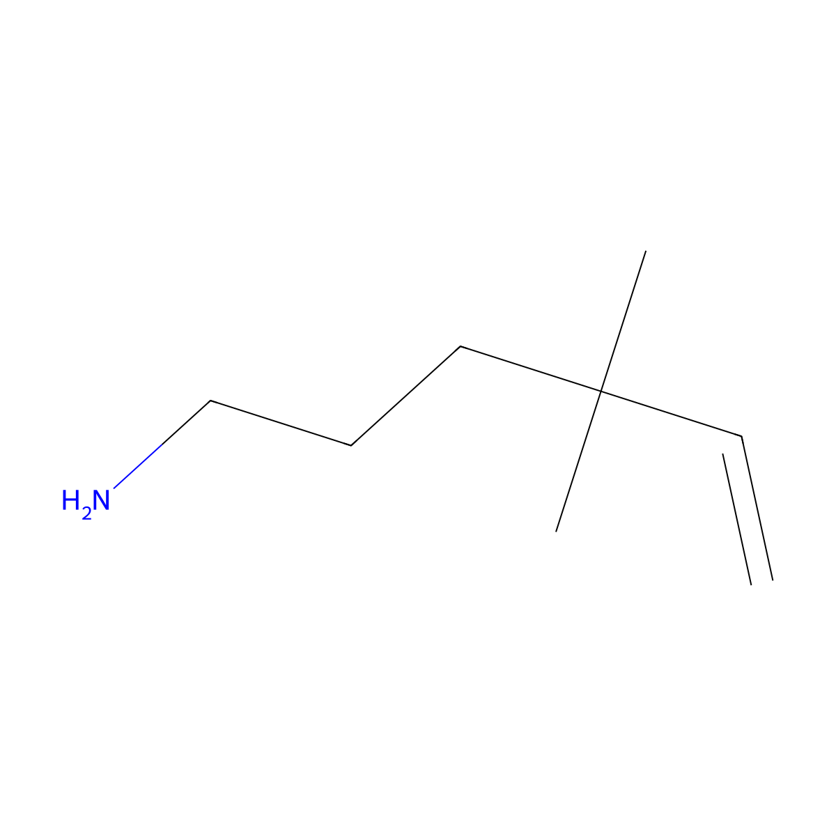 4,4-Dimethylhex-5-en-1-amine molecular structure, CAS 1007122-76-0
