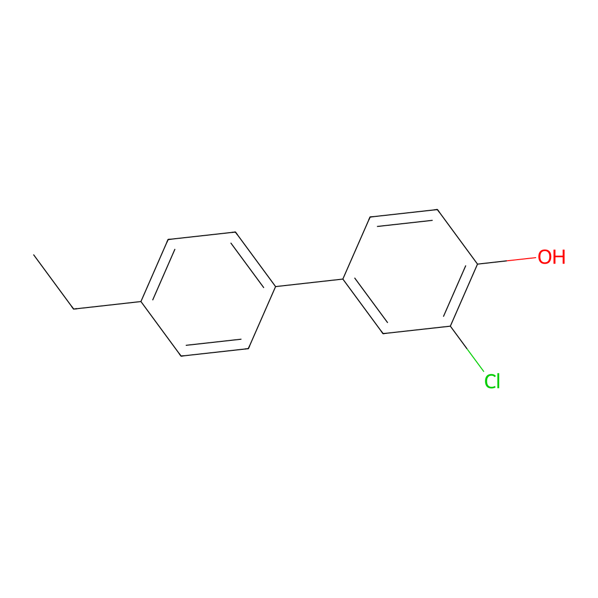 2-Chloro-4-(4-ethylphenyl)phenol molecular structure, CAS 100716-66-3