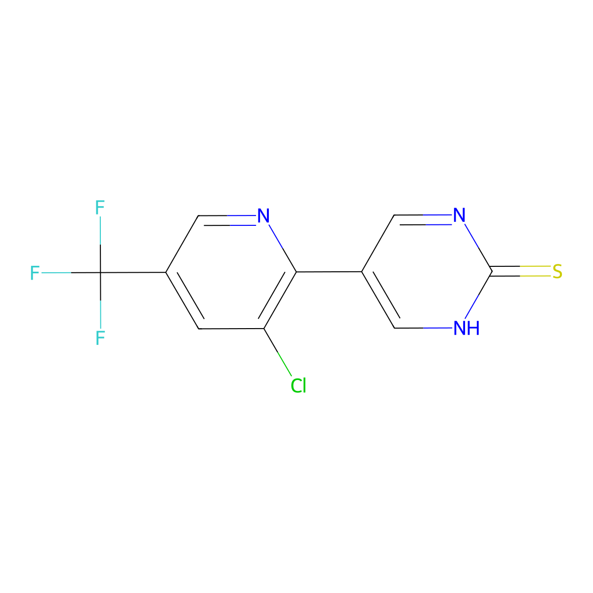 5-(3-Chloro-5-(trifluoromethyl)pyridin-2-yl)pyrimidine-2-thiol molecular structure, CAS 1007166-51-9