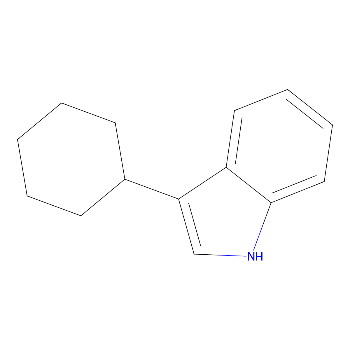 3-cyclohexyl-1H-indole molecular structure, CAS 100717-32-6