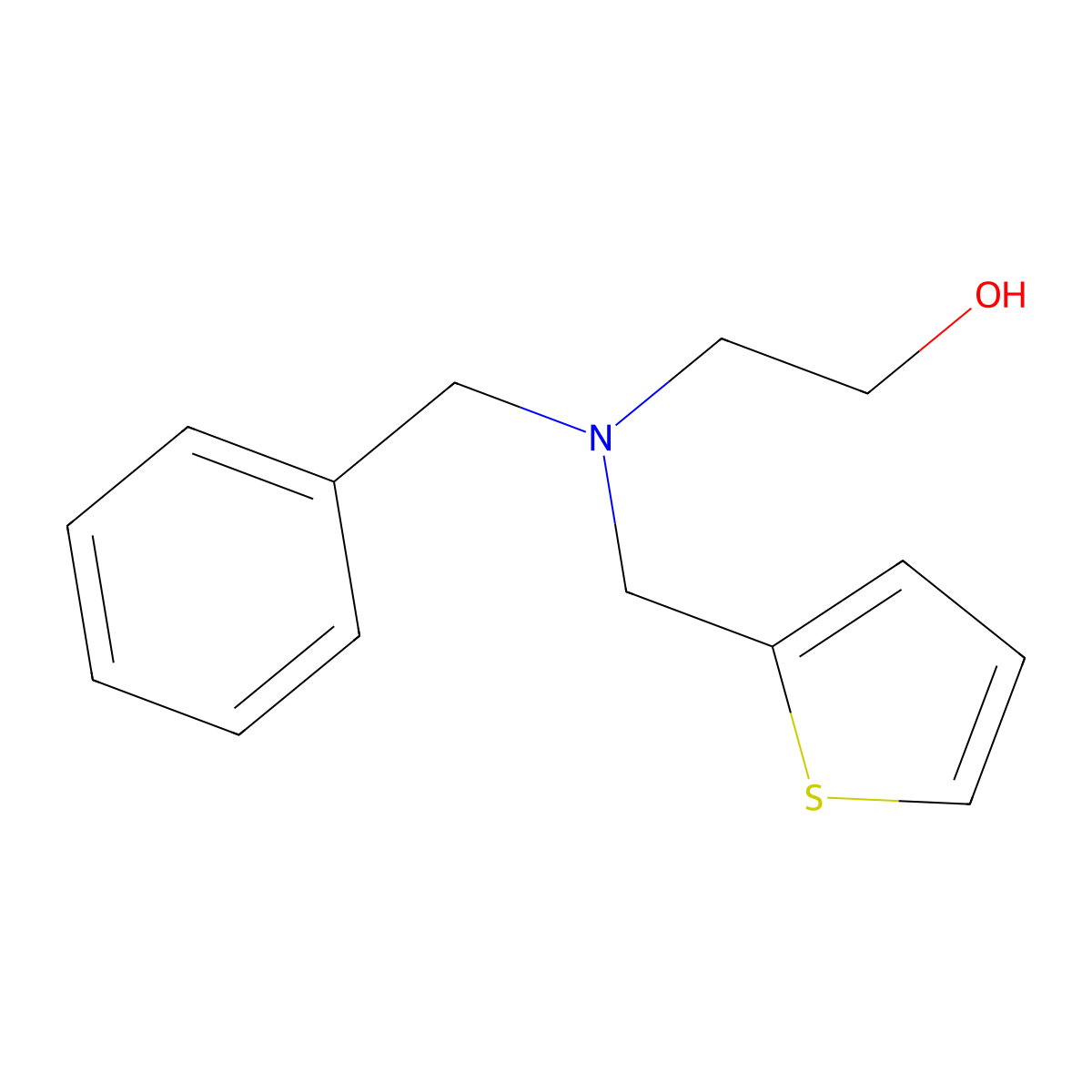 2-[Benzyl(thiophen-2-ylmethyl)amino]ethanol molecular structure, CAS 100717-66-6