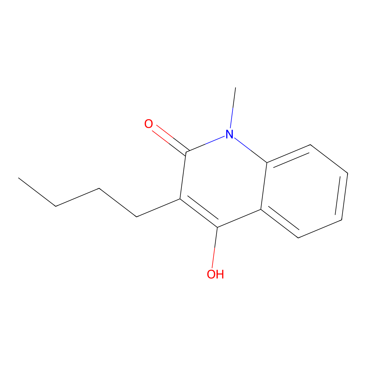 3-Butyl-4-hydroxy-1-methylquinolin-2(1H)-one molecular structure, CAS 100717-76-8