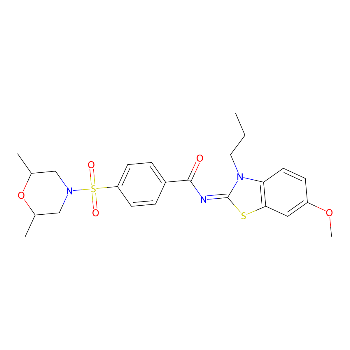 (Z)-4-((2,6-dimethylmorpholino)sulfonyl)-N-(6-methoxy-3-propylbenzo[d]thiazol-2(3H)-ylidene)benzamide molecular structure, CAS 1007177-71-0