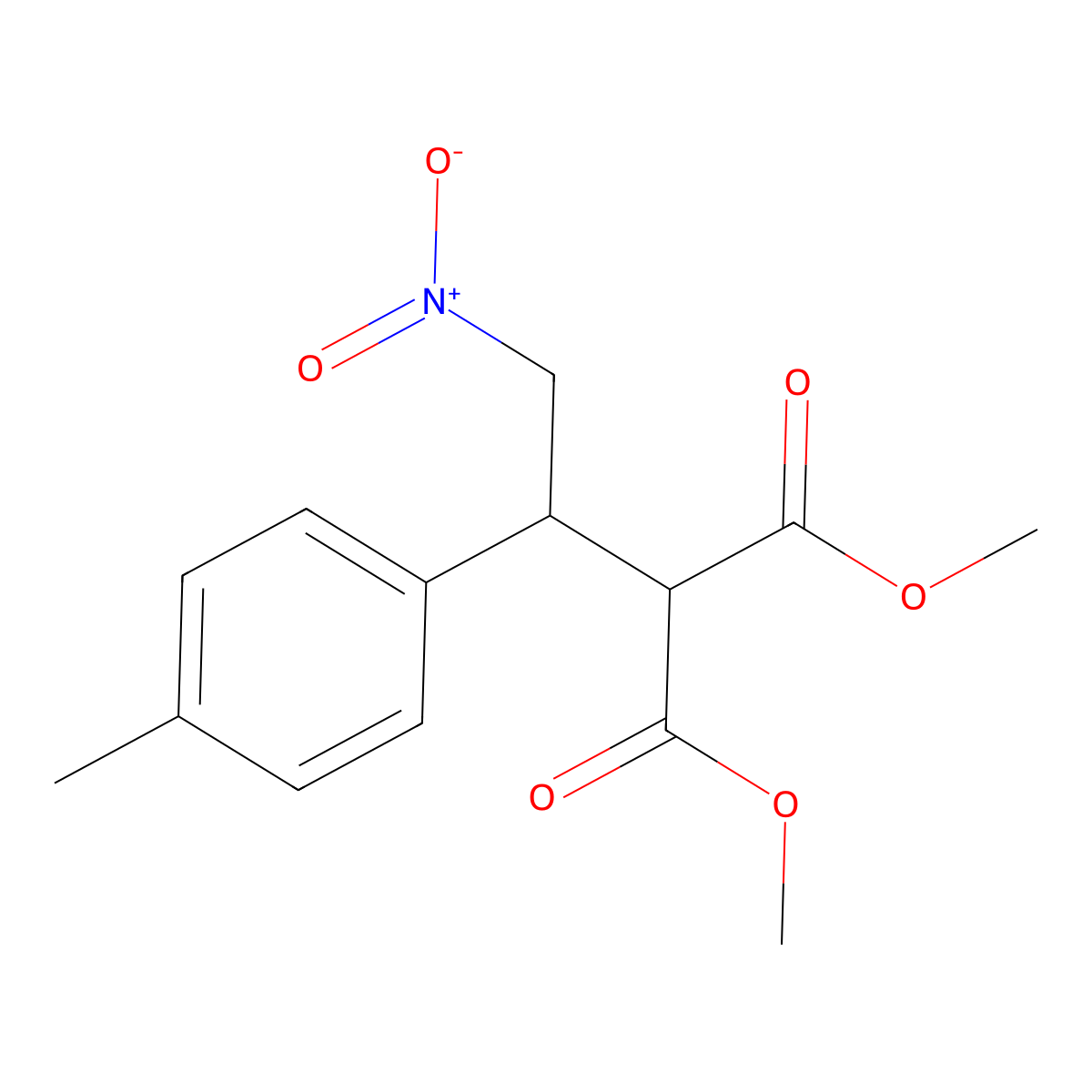 Propanedioic acid, [1-(4-methylphenyl)-2-nitroethyl]-, dimethyl ester molecular structure, CAS 100719-33-3