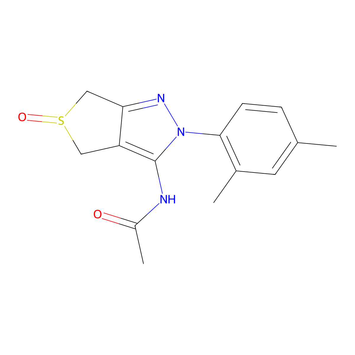 N-(2-(2,4-dimethylphenyl)-5-oxido-4,6-dihydro-2H-thieno[3,4-c]pyrazol-3-yl)acetamide molecular structure, CAS 1007192-50-8