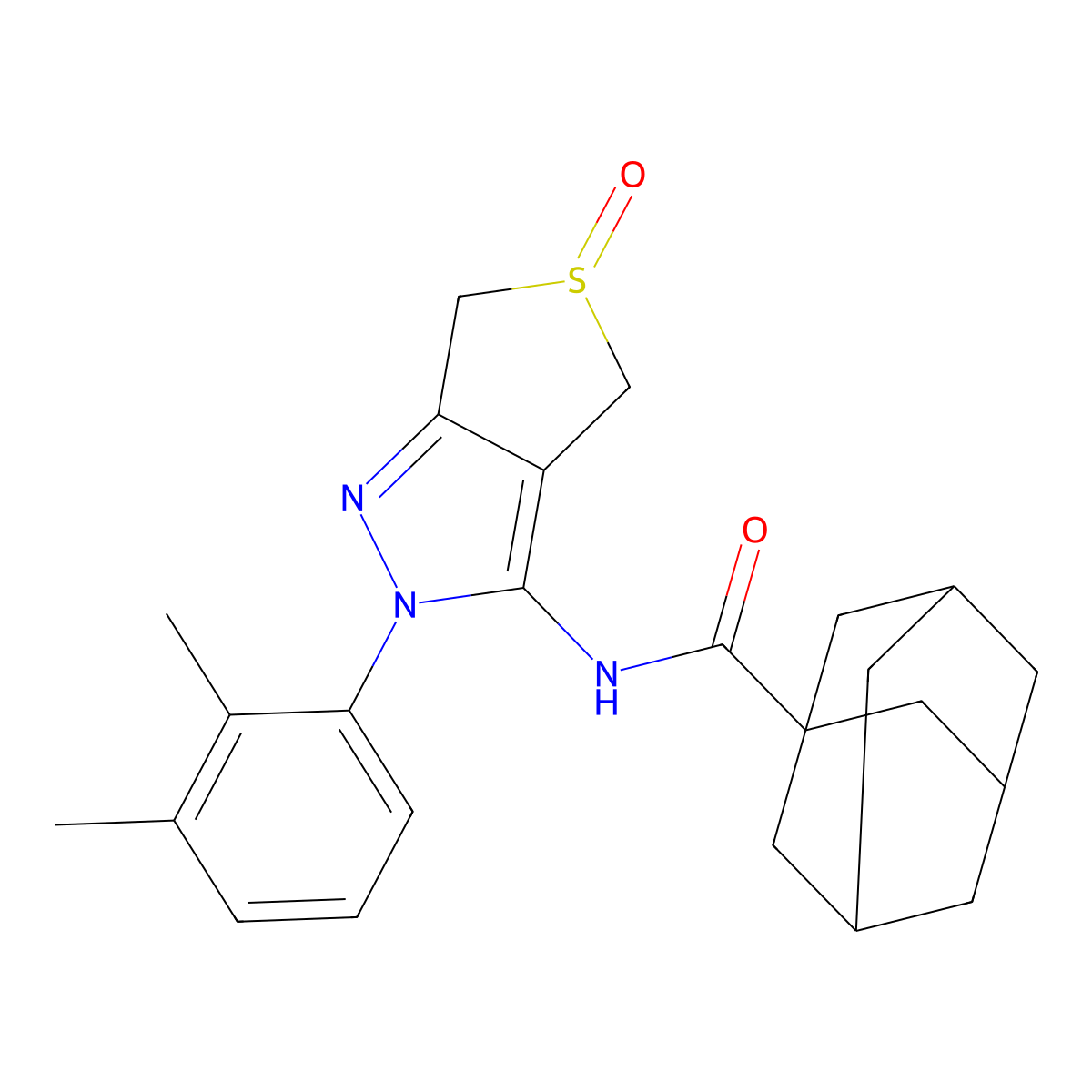 N-[2-(2,3-dimethylphenyl)-5-oxo-4,6-dihydrothieno[3,4-c]pyrazol-3-yl]adamantane-1-carboxamide molecular structure, CAS 1007192-83-7