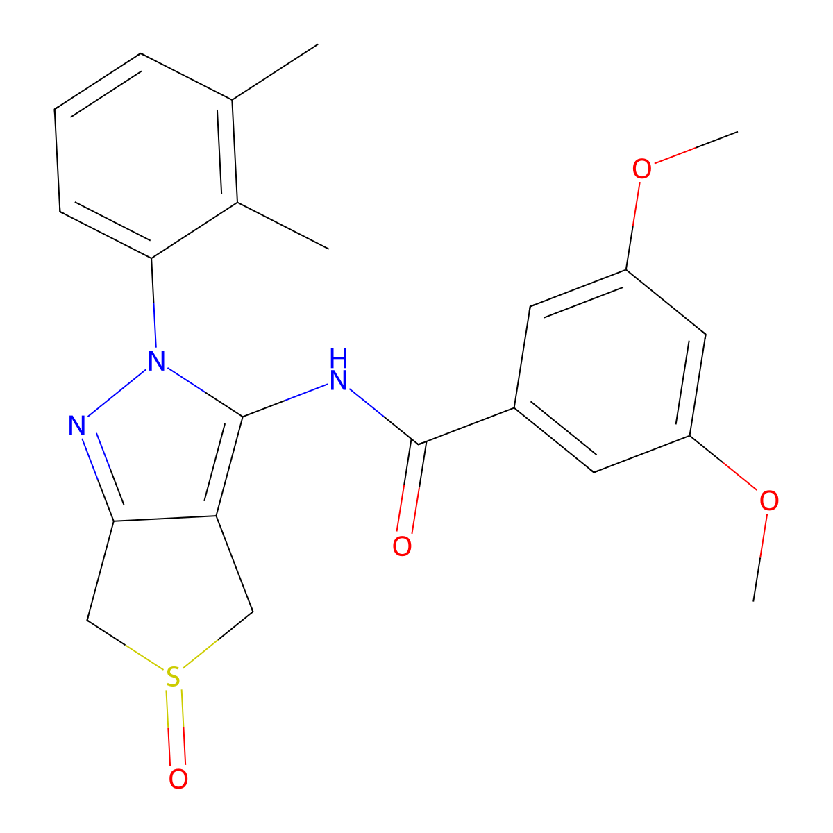 N-(2-(2,3-dimethylphenyl)-5-oxido-4,6-dihydro-2H-thieno[3,4-c]pyrazol-3-yl)-3,5-dimethoxybenzamide molecular structure, CAS 1007192-86-0