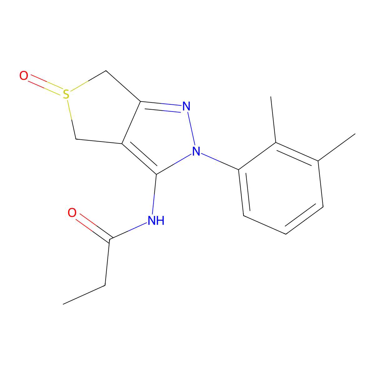 N-(2-(2,3-dimethylphenyl)-5-oxido-4,6-dihydro-2H-thieno[3,4-c]pyrazol-3-yl)propionamide molecular structure, CAS 1007193-20-5