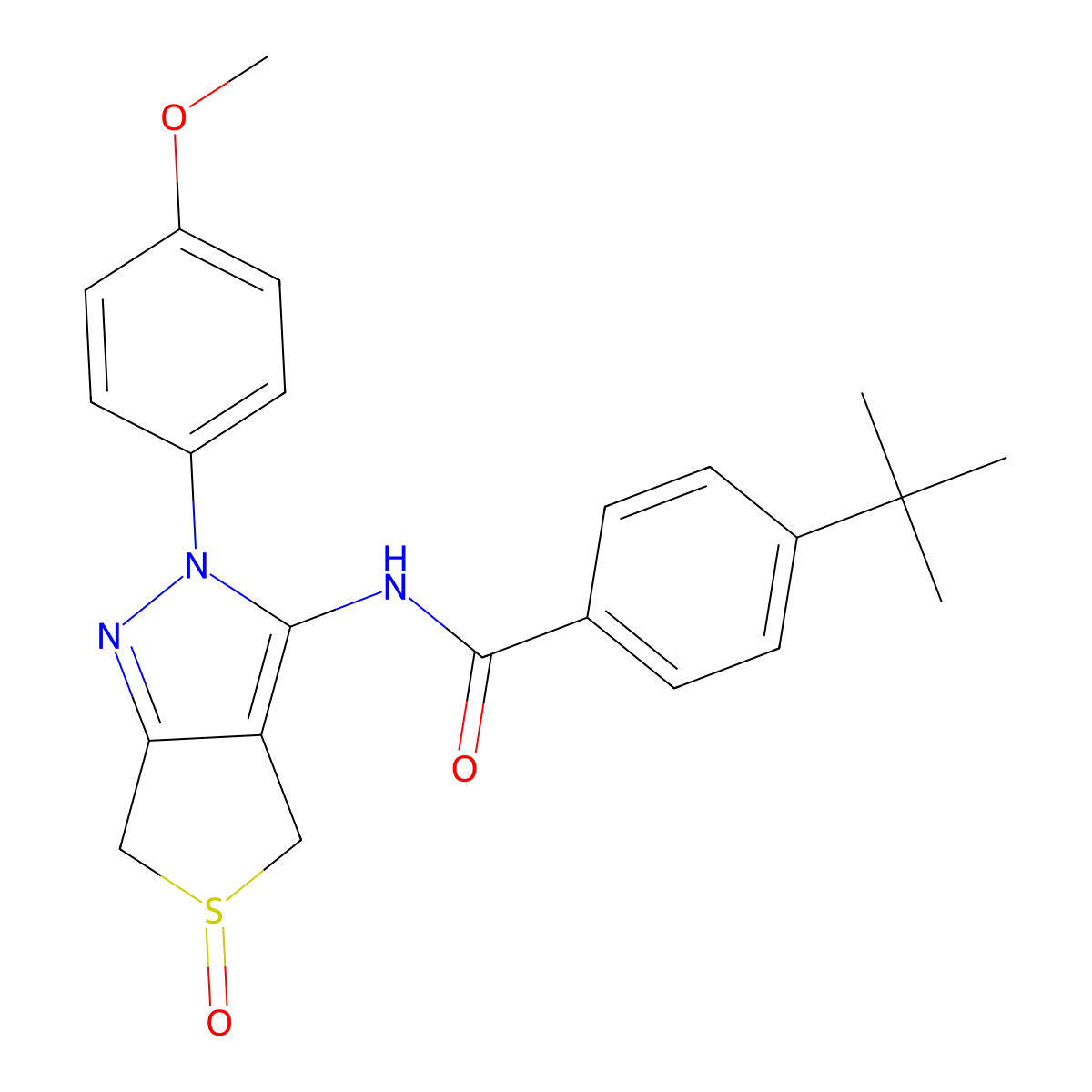 4-tert-butyl-N-[2-(4-methoxyphenyl)-5-oxo-4,6-dihydrothieno[3,4-c]pyrazol-3-yl]benzamide molecular structure, CAS 1007193-70-5