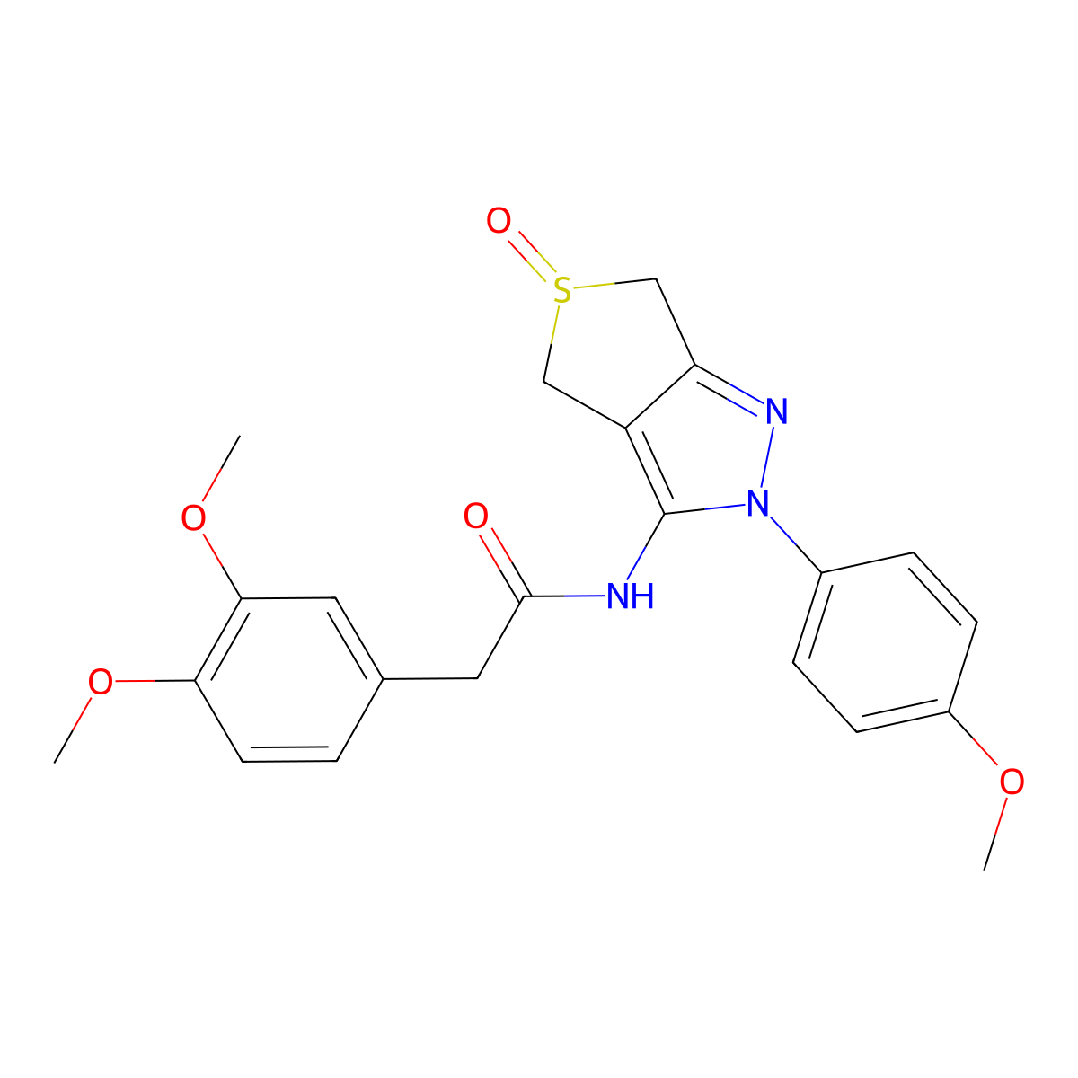 2-(3,4-dimethoxyphenyl)-N-[2-(4-methoxyphenyl)-5-oxo-4,6-dihydrothieno[3,4-c]pyrazol-3-yl]acetamide molecular structure, CAS 1007194-00-4